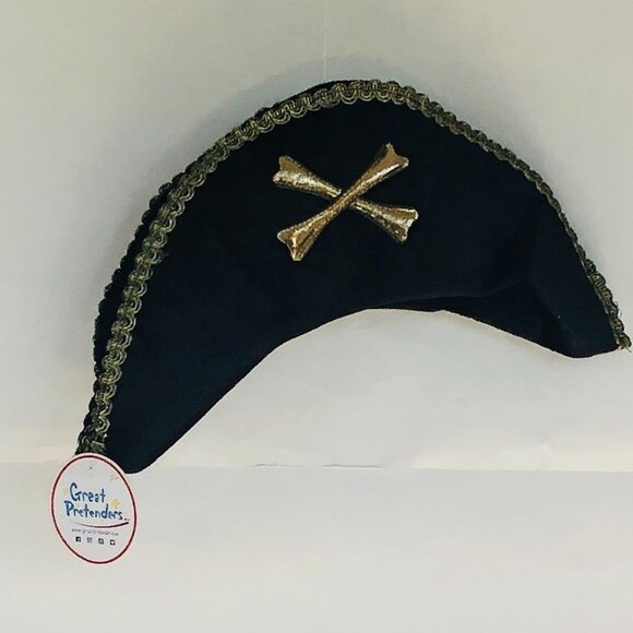 New w/Tag-Great Pretenders Pirate Captain Hook Hat Black (Hat only) - Picture 5 of 12
